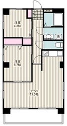 横溝第二マンションの物件間取画像